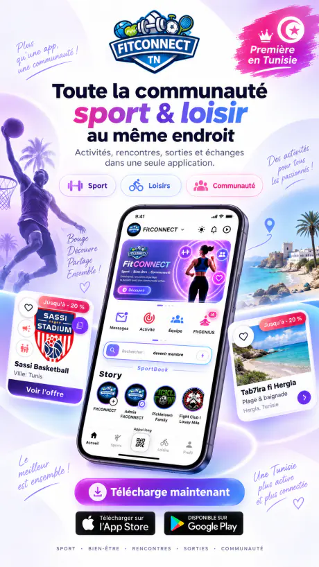 Affiche FitCONNECT TN : toute la communauté sport & loisir au même endroit